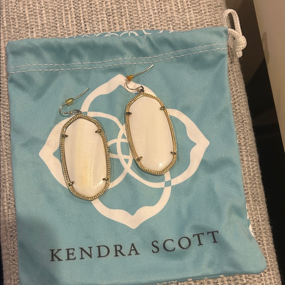 Kendra Scott Gold Framed Ivory Earrings